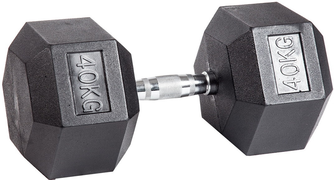 Гантель гексагональная обрезиненная 40 кг