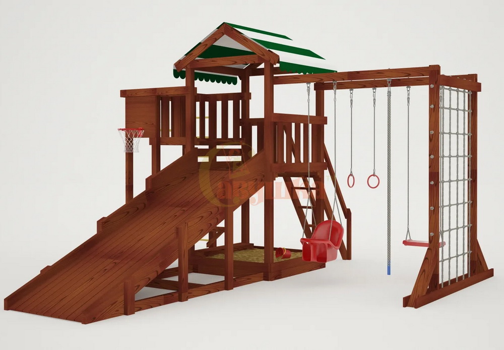 Детская площадка Савушка Мастер 4 (Махагон) 4 сезона