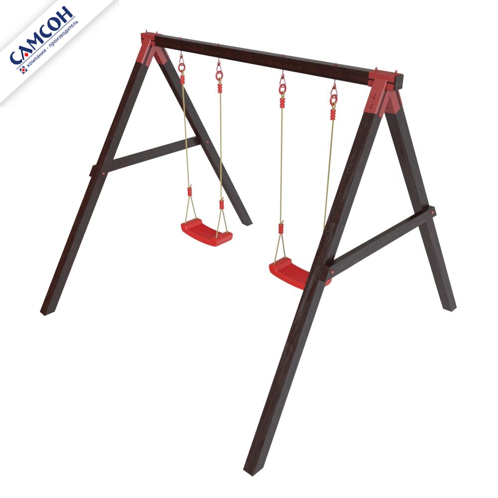 Уличные деревянные качели КОНГО Самсон (покрытие лак: венге, сосна)