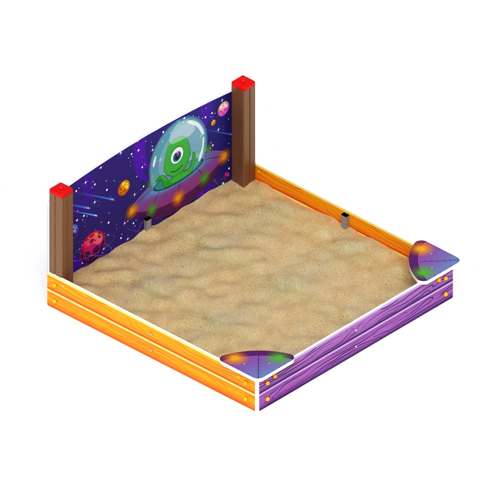 КОСМОПОРТ песочница средняя с ограждением ИО 5.14.01-01