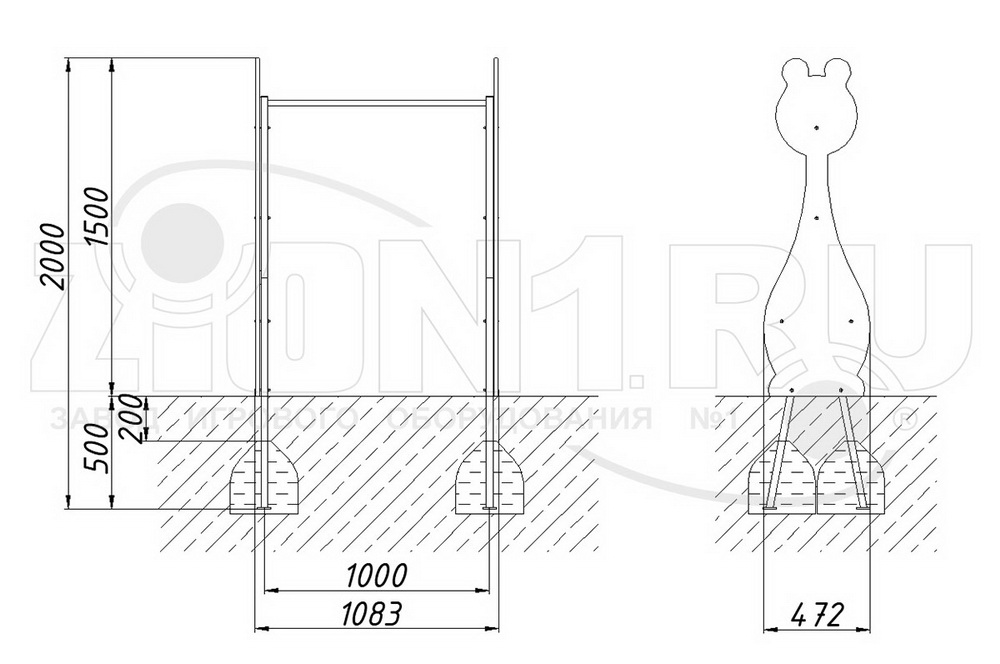 Турник детский ZION Мишка (СЭ081)