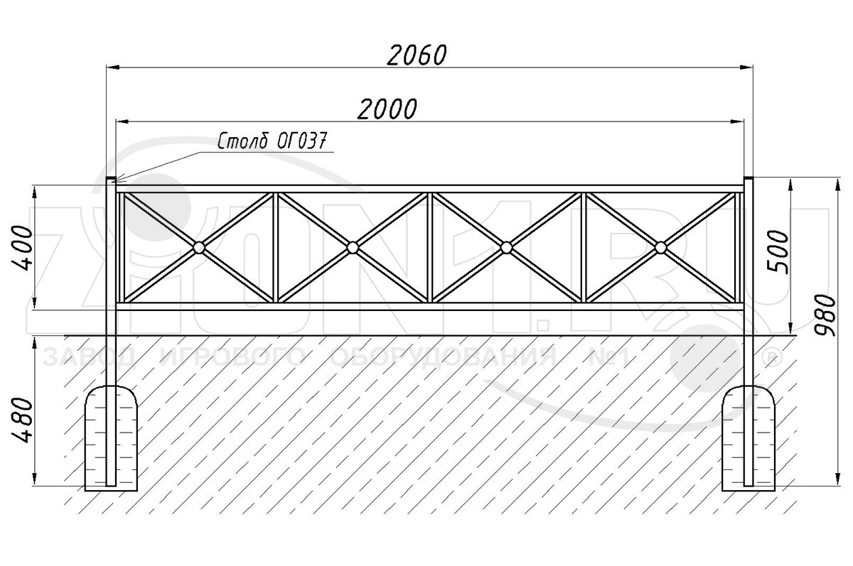 Газонное ограждение ZION ОГ-1 (ОГ001)