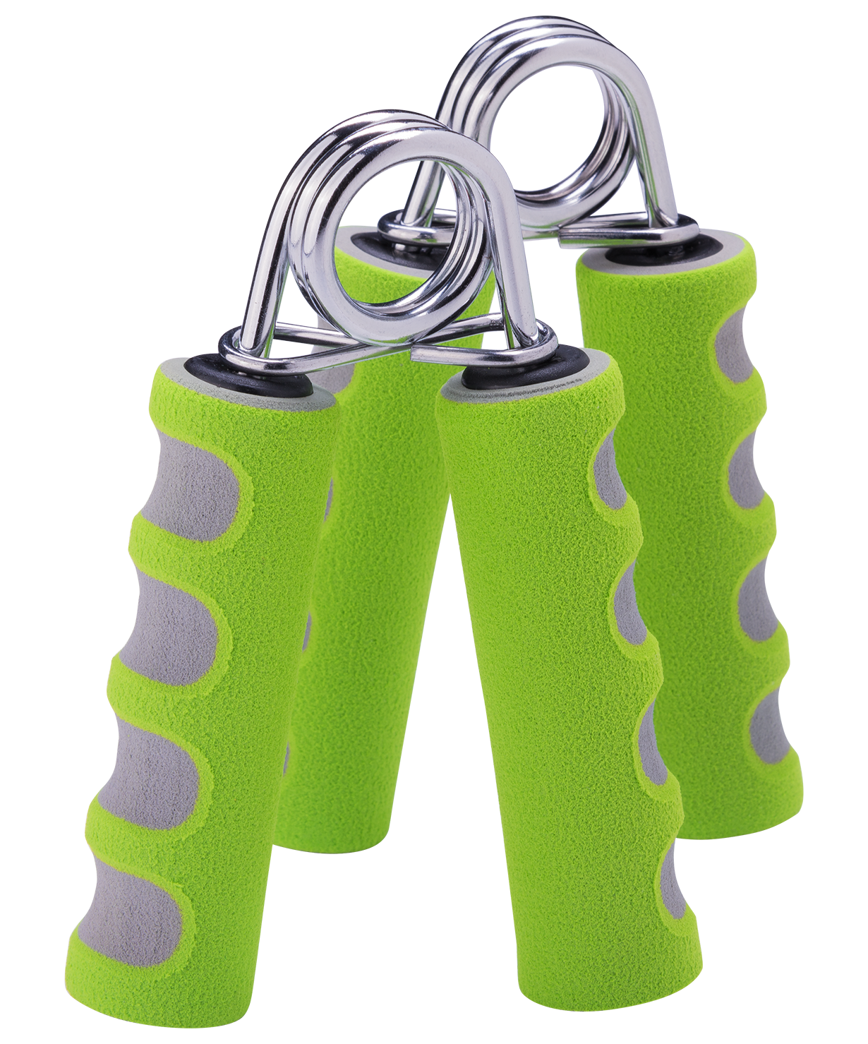 Эспандер кистевой пружинный ES-304, пара, мягкая ручка, зеленый/серый