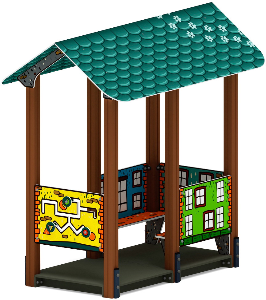 ДОМИК СРЕДНИЙ 2 (Город) для детской площадки МФ 10.01.06-01