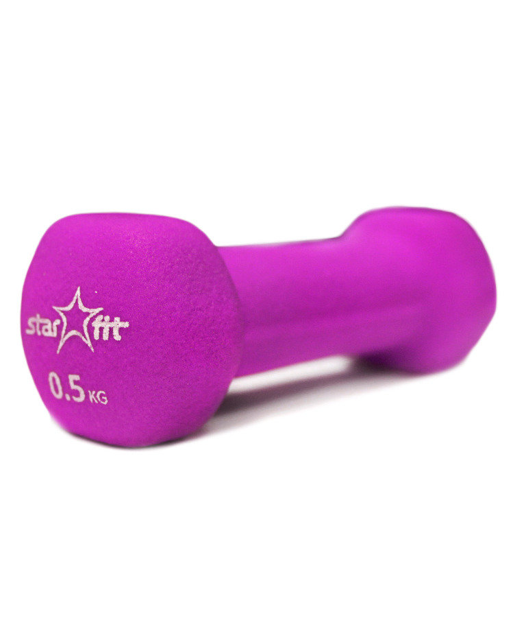 Гантель неопреновая STARFIT DB-201 0,5 кг, розовая (1 шт.) 1/40