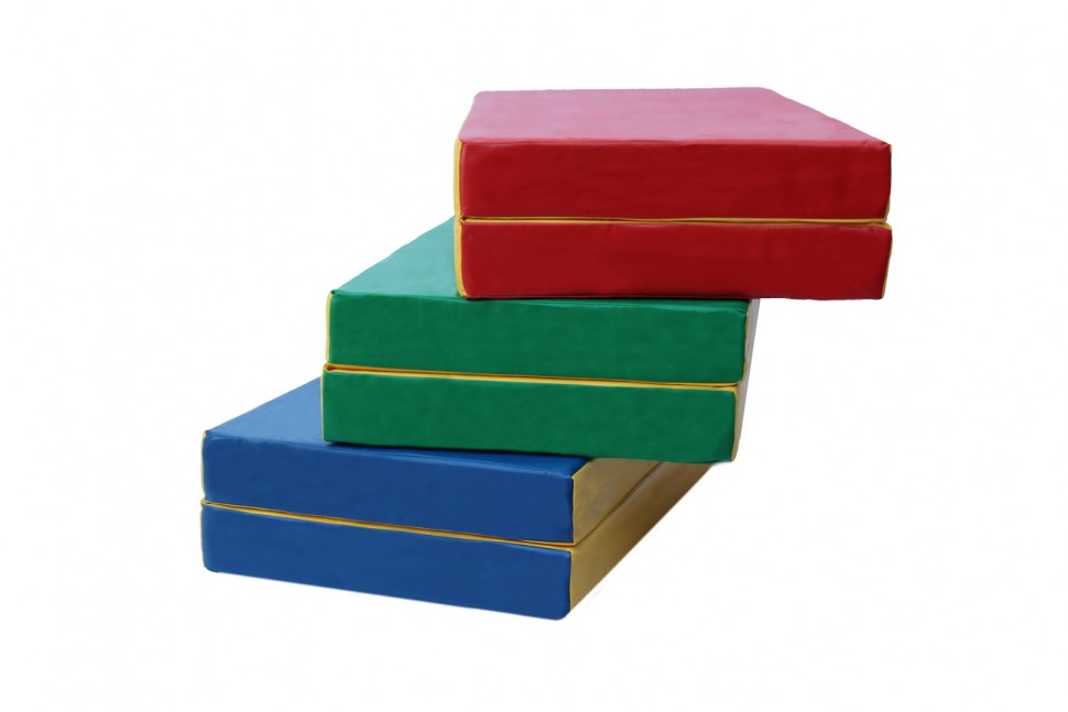 Мат № 3 (100 х 100 х 10) складной сине/жёлтый