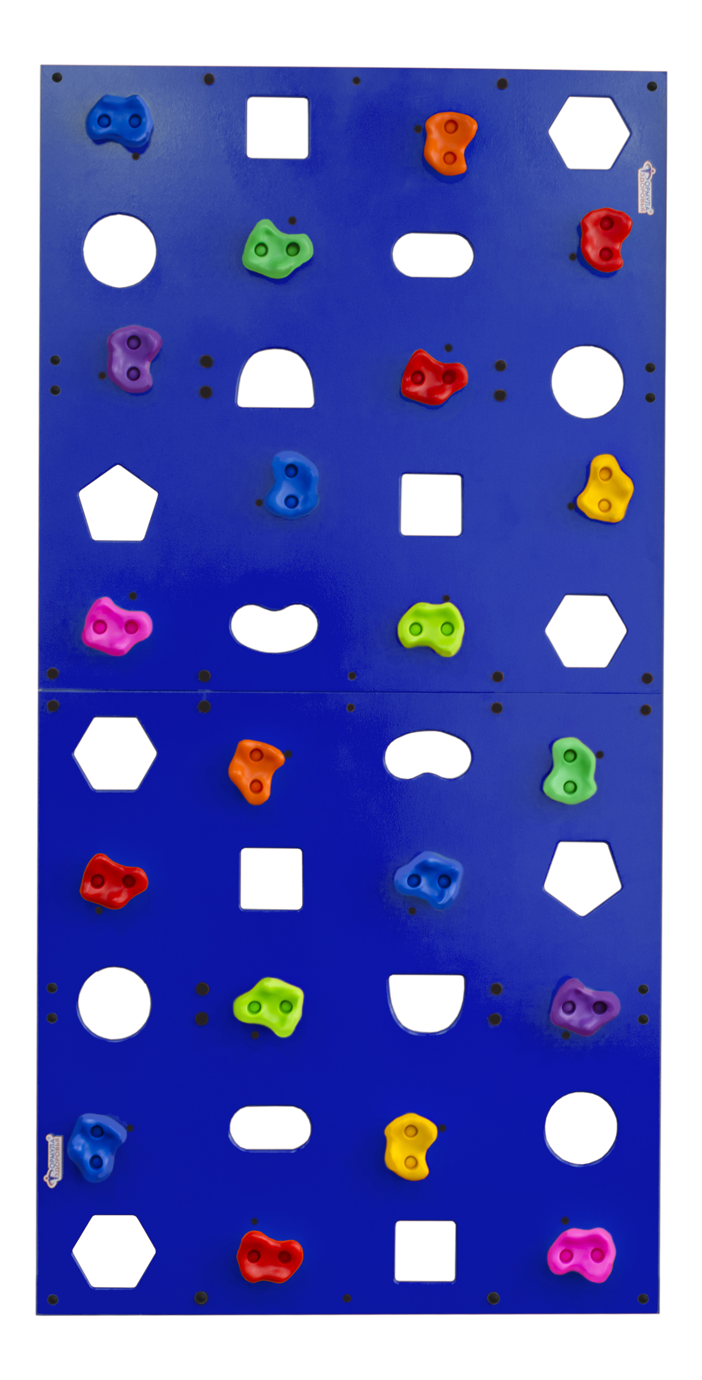 Скалодром пристенный "Формула здоровья" 1000*2000 стандарт ЭЛЬБРУС с отверстиями синий