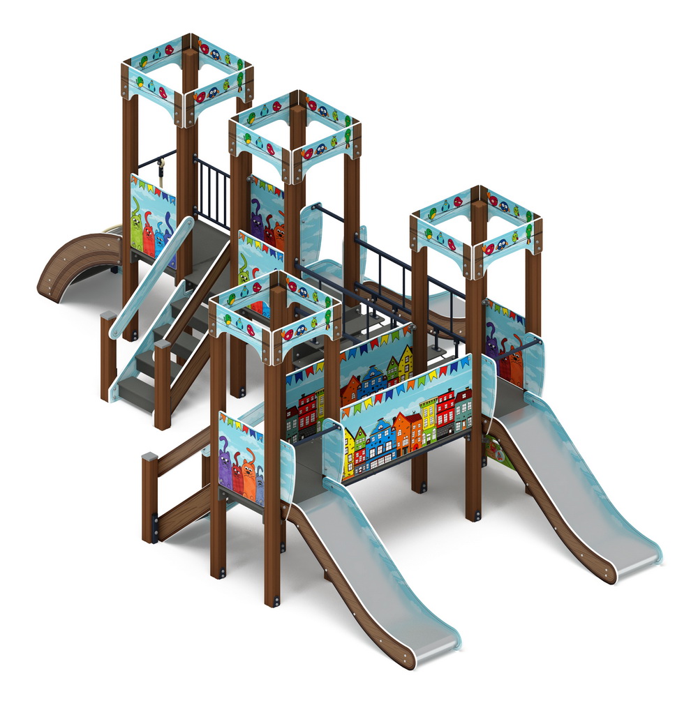 КОРОЛЕВСТВО (коты) детский игровой комплекс ДИК 1.15.04-11 (H=900)