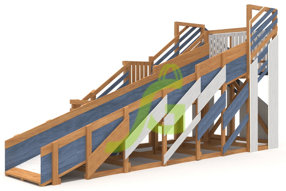 Зимняя деревянная горка Snow Fox, скат 5,9 м, мод.3