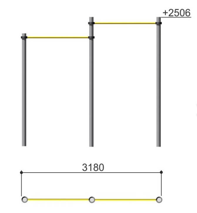 Турник сдвоенный Romana 501.26.01