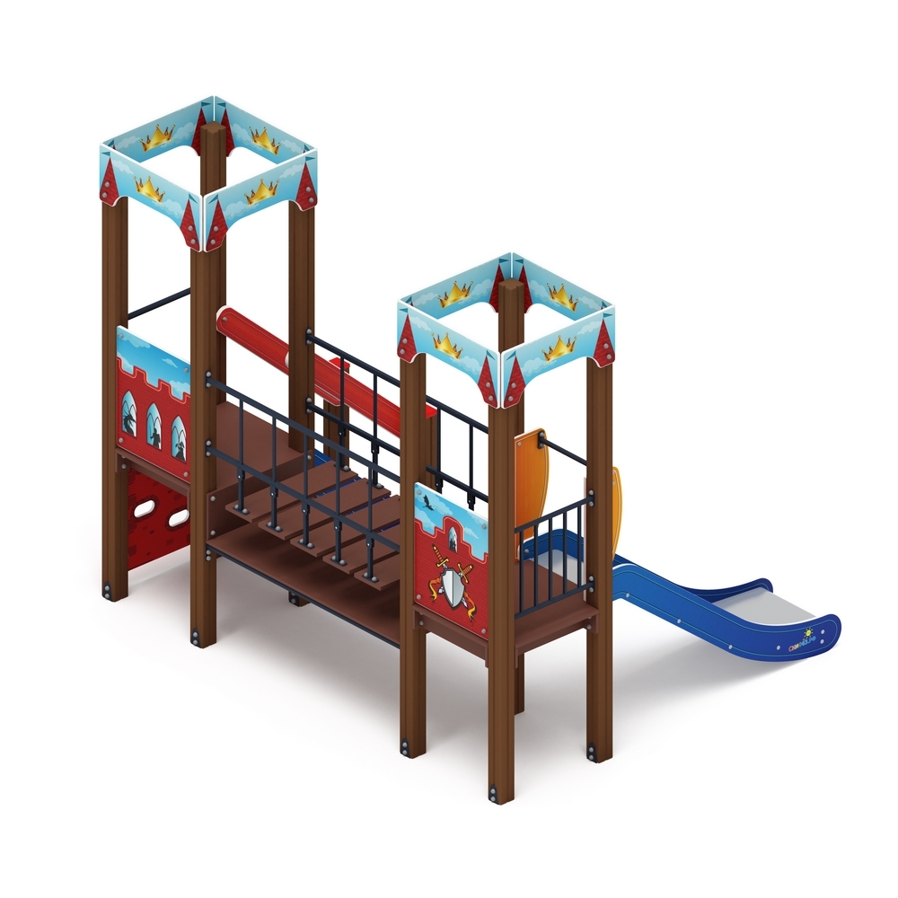 КОРОЛЕВСТВО (красное) детский игровой комплекс ДИК 1.15.07-03 (H=900)