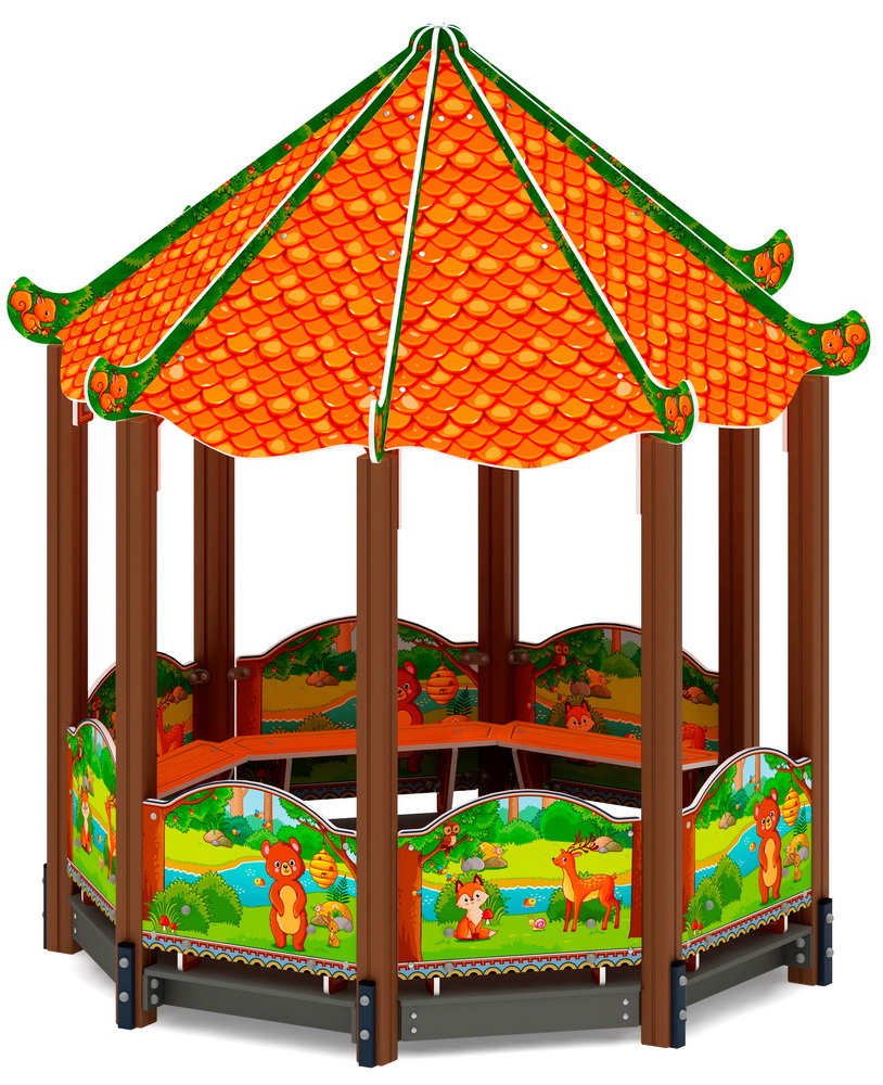 Беседка-пагода КАРНАВАЛ (Полянка) для детской площадки МФ 10.22.01-02