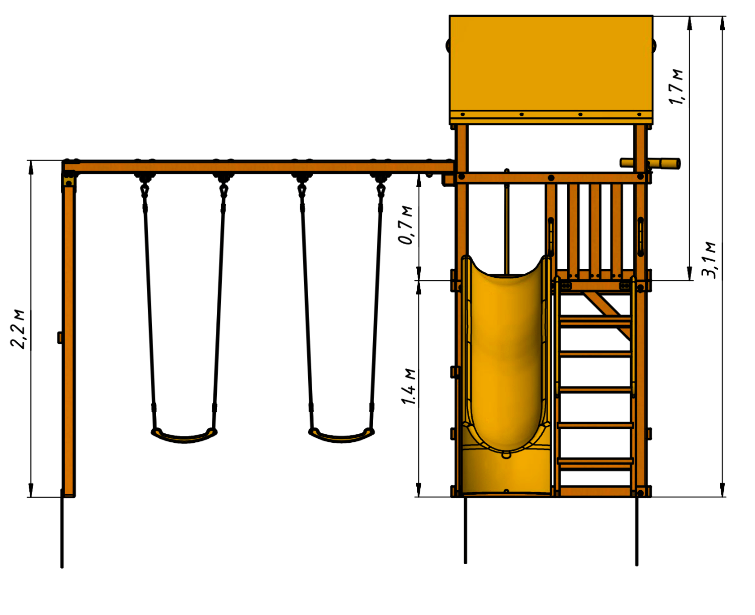 Детский деревянный игровой комплекс ВЕРСАЛЬ