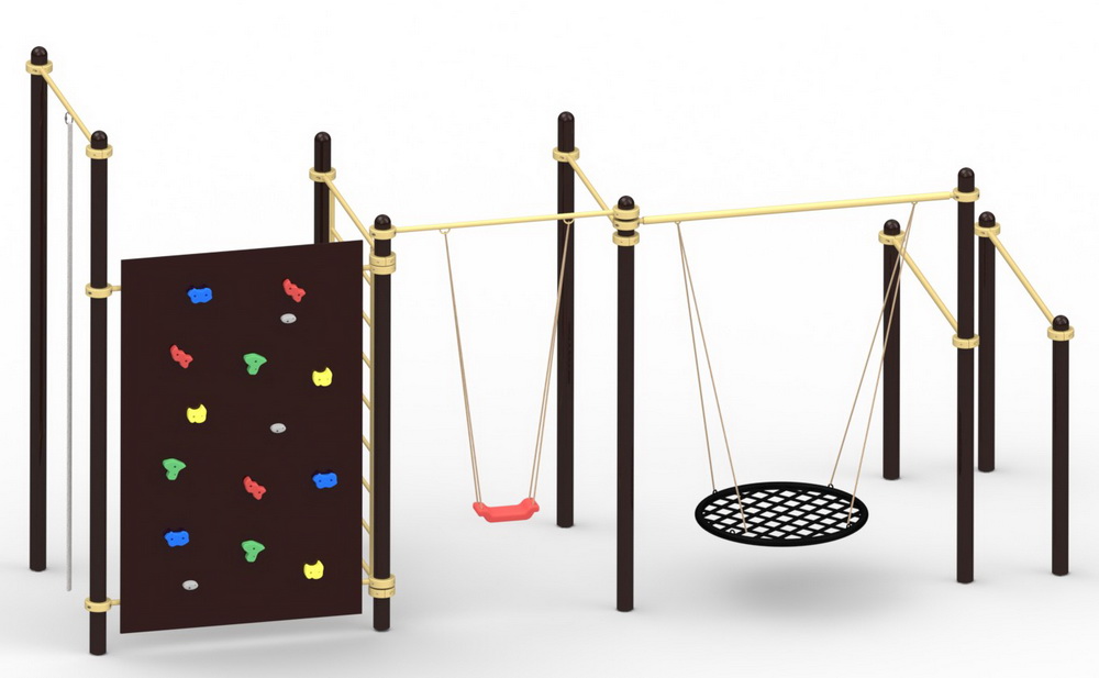 Спортивный комплекс YSK102 с двумя качелями