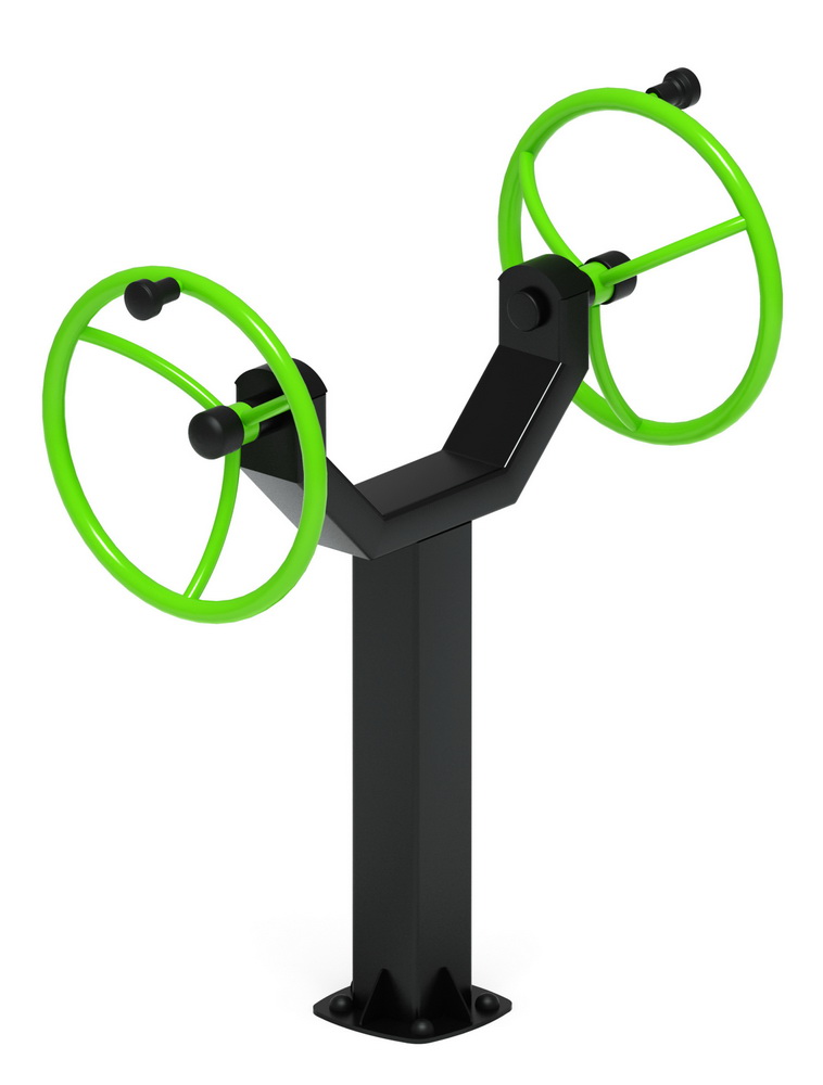 Тренажер уличный РУЛИ (2 руля положение сидя) зеленый СТ 106-12
