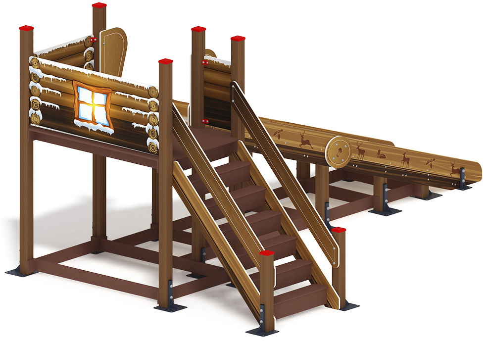 ЗИМА 1 горка (Н=1500) (Коричневый) ИО 49.01.01-13