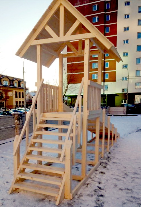 Зимняя горка ЗИМА WOOD-5 Савушка (скат 5 м)