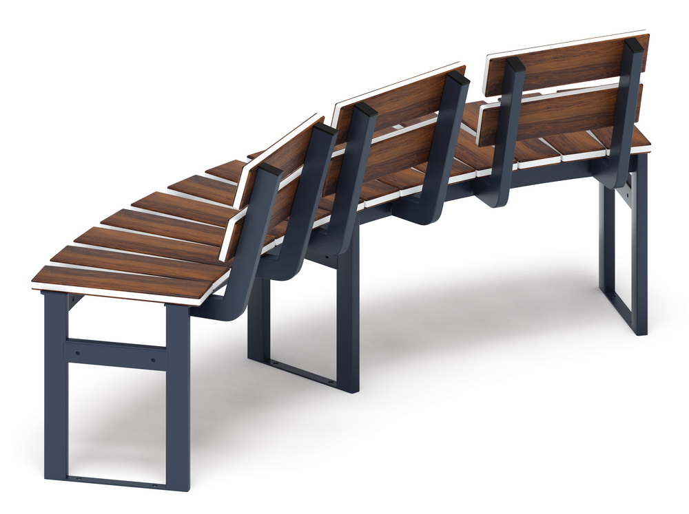 Модульная скамья радиальная (темный дуб) МФ 42.01.19