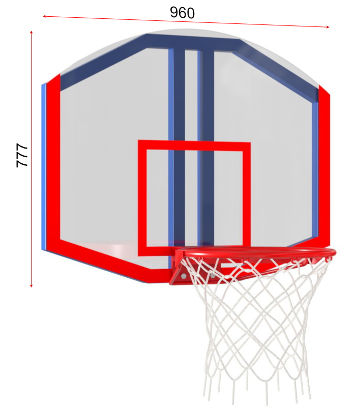 Стритбольный щит из оргстекла с кольцом (на выбор)