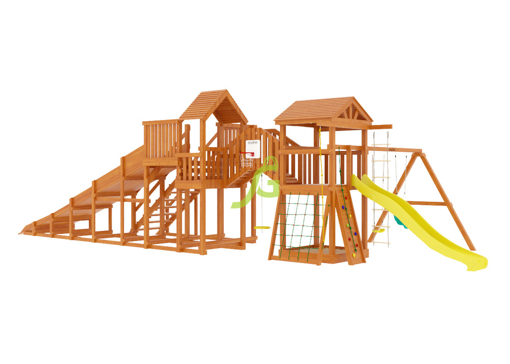 Зимняя деревянная горка Snow Fox 5,9 м + Панда Фани Gride