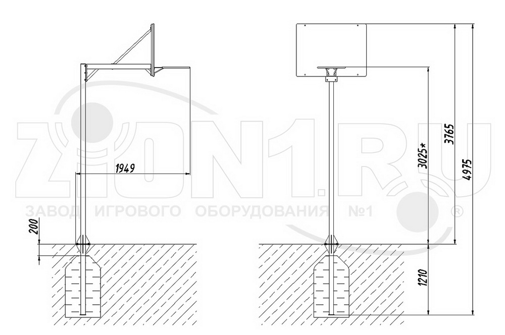 Стойка баскетбольная ZION М1У (СЭ201)