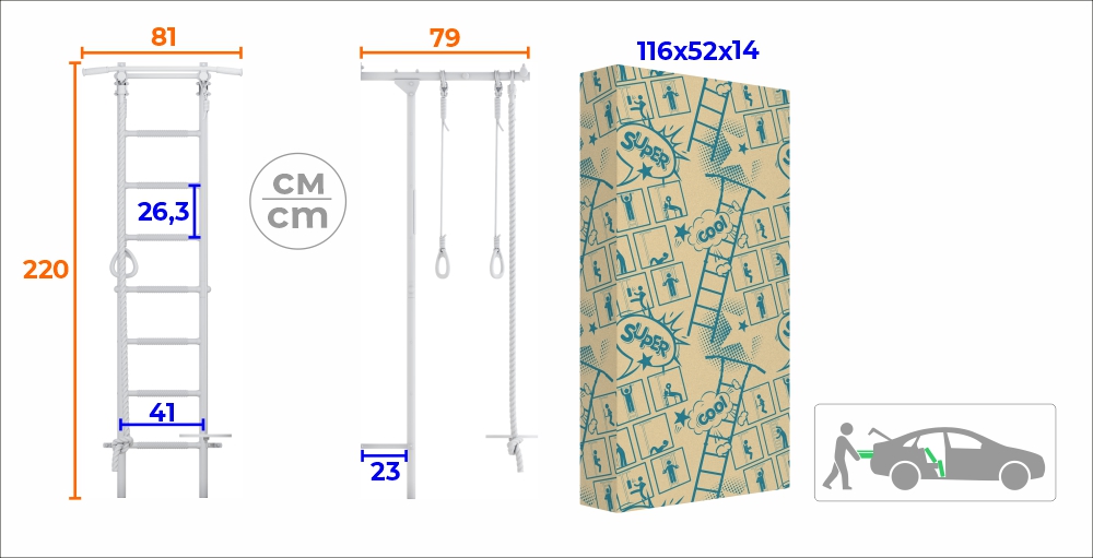 Шведская стенка S1 LIGHT Romana (01.21.7.06.410.05.04-75) Pastel