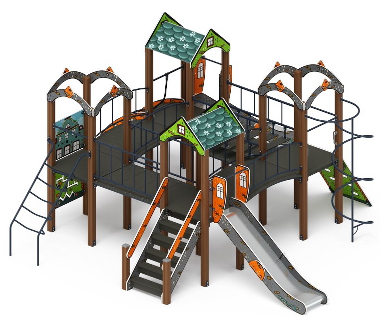 ДВОРИК ДЕТСТВА (Город) детский игровой комплекс ДИК 2.01.4.01-01 (H=1200)