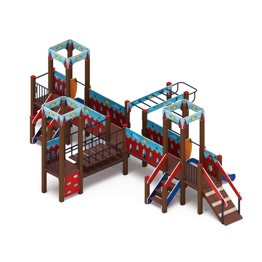 КОРОЛЕВСТВО (красное) детский игровой комплекс ДИК 1.15.05-03 (H=750)