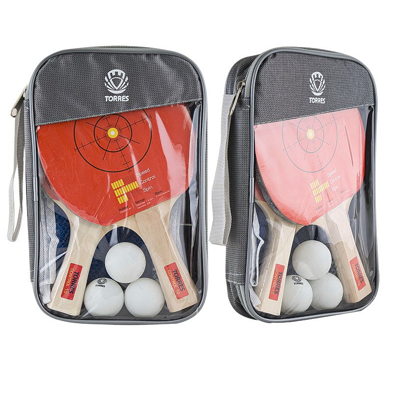 Набор для настольного тенниса TORRES Control 10 (2 ракетки, 3 мяча, сетка, стойка) (12.222)