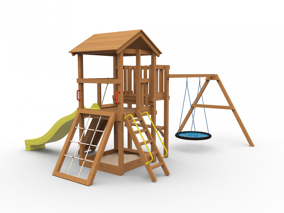 Детская игровая площадка Барни с гнездом (окрашенная)