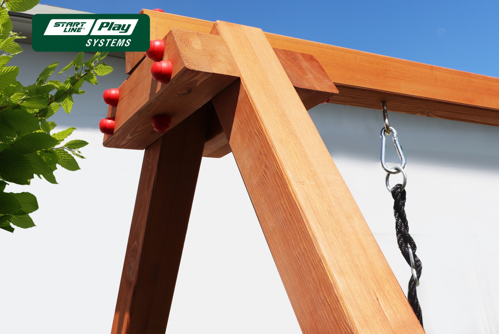 Качели деревянные SLP SYSTEMS (2 секции: качели-гнездо, сиденье гибкое)