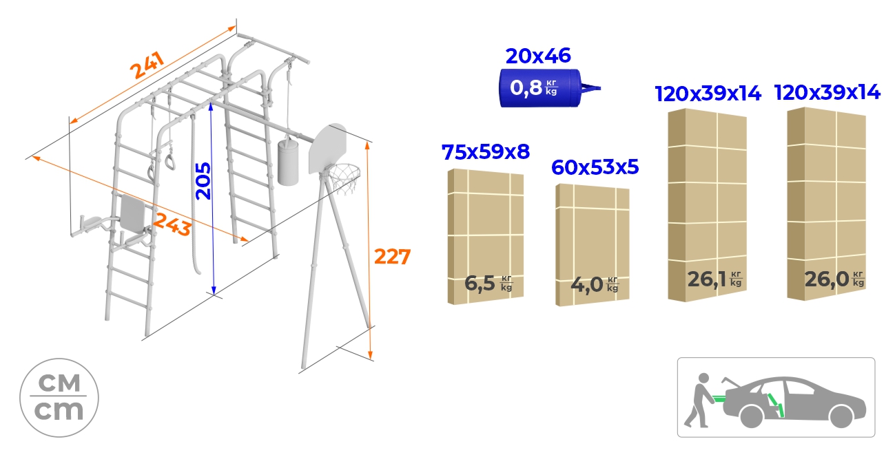 Детский спортивный комплекс для дачи FITNESS Romana 103.20.05 (без качелей)