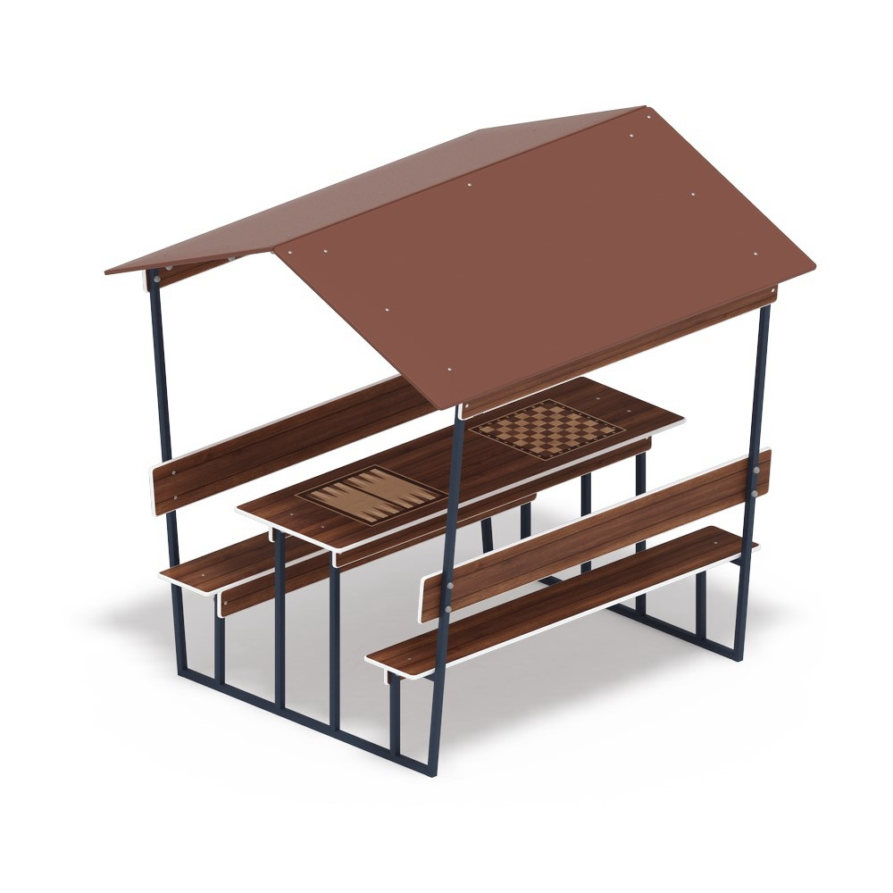 ВЗРОСЛЫЙ столик с навесом Нарды + Шахматы МФ 32.01.05-04