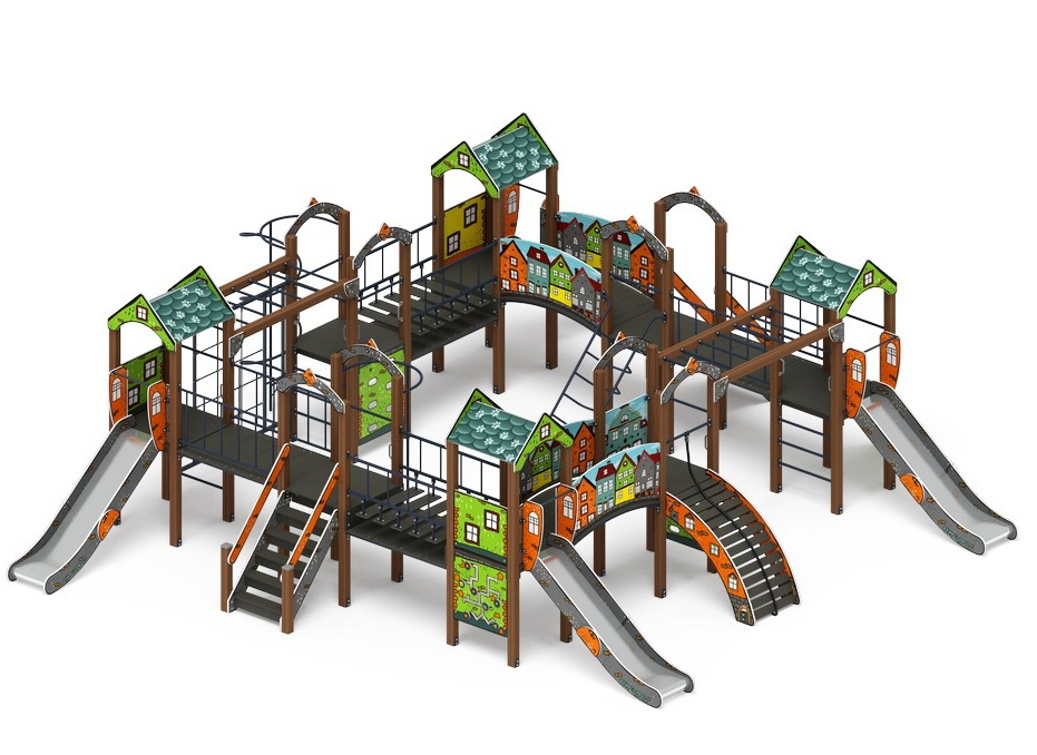 ОСТРОВ ДЕТСТВА (Город) детский игровой комплекс ДИК 2.01.8.01-01 (H=1200)