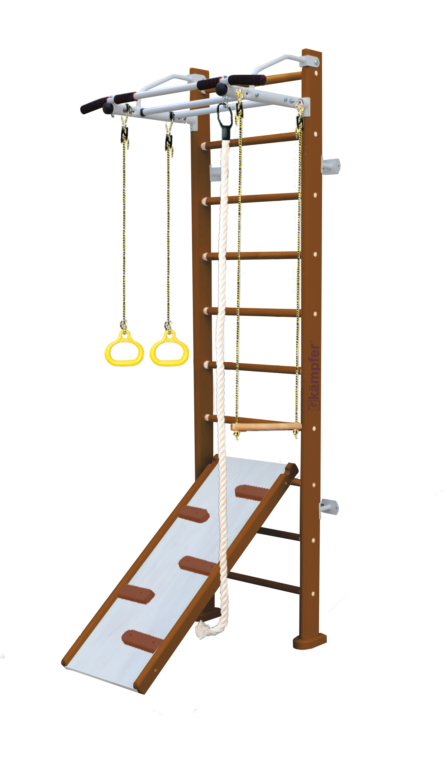 Шведская стенка Kampfer Ride Wall (№2 Ореховый Стандарт белый турник)