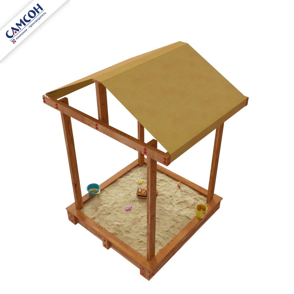 Песочница ДЮНА С КРЫШЕЙ Самсон (лак сосна)