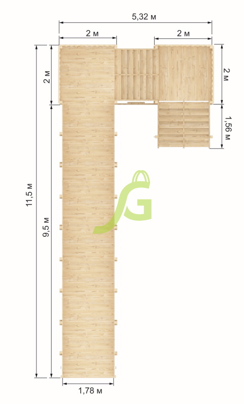 Зимняя горка IgraGrad Snow Fox, скат 10 м (мод. 2), без окраски