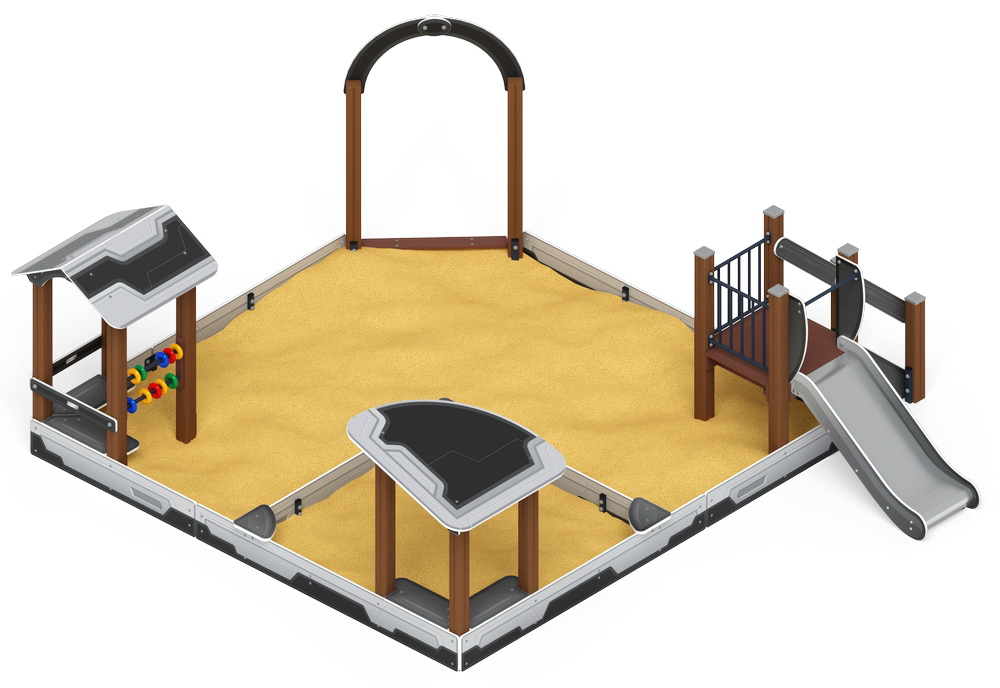 Песочный дворик с горкой (H=750) (Техно) ИО 6.01.05-04