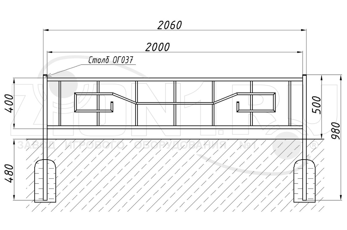 Газонное ограждение ZION ОГ-08 (ОГ008)