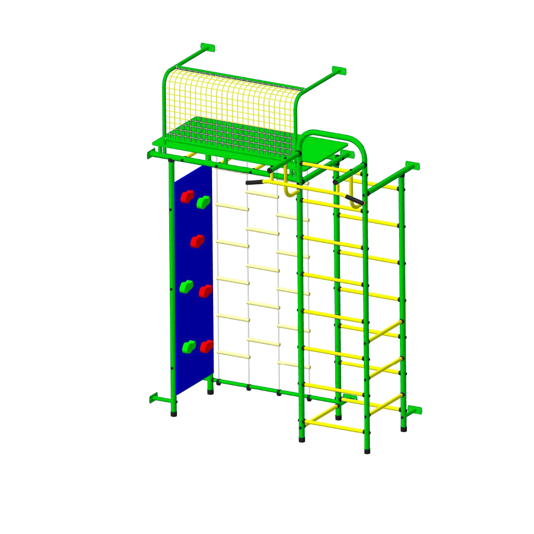 Спортивно-игровой комплекс Пионер 10Л со скалодромом сине/желтый