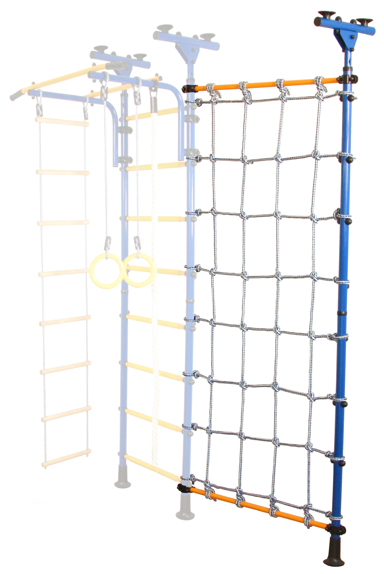 Стойка-сетка Юный АТЛЕТ Пол-потолок синий/желтый
