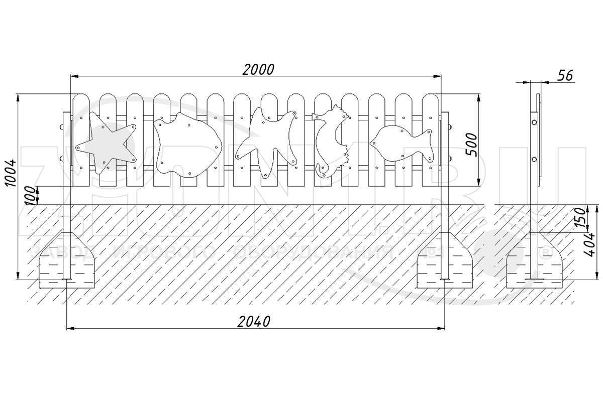 Ограждение детской площадки ZION Море (ОГД003)