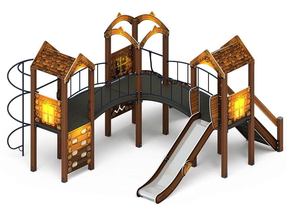 ГОРОДОК (Эко) детский игровой комплекс ДИК 2.01.3.03-02 (Н=1200)