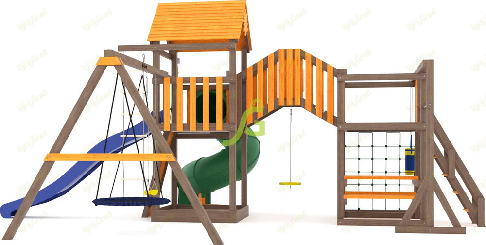 Детская площадка IgraGrad Панда Фани Мостик с трубой