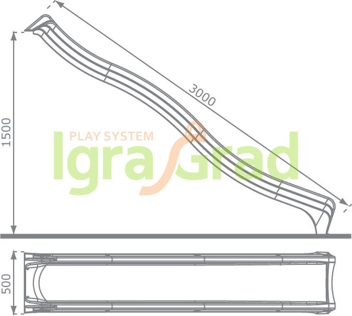 Скат для горки Classic (L 3.0 м) IgraGrad