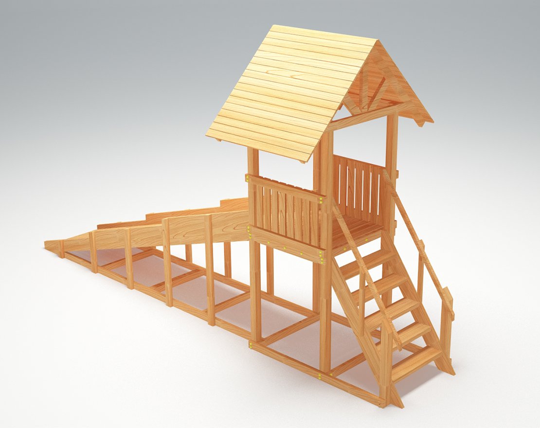 Зимняя горка ЗИМА WOOD-5 Савушка (скат 5 м)