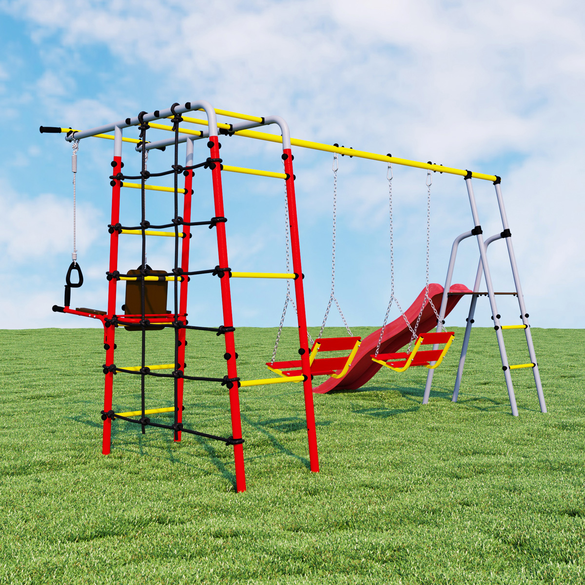 Детский спортивный комплекс для дачи Romana R.103.20.04 + 1.D-26.02 + 1.D-26.02 Богатырь Плюс (цепные качели)