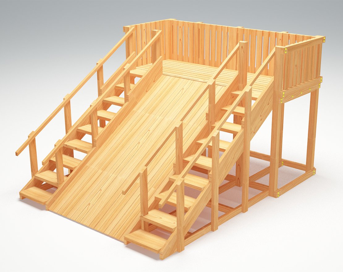 Зимняя горка ЗИМА WOOD-4 Савушка (скат 3 м)