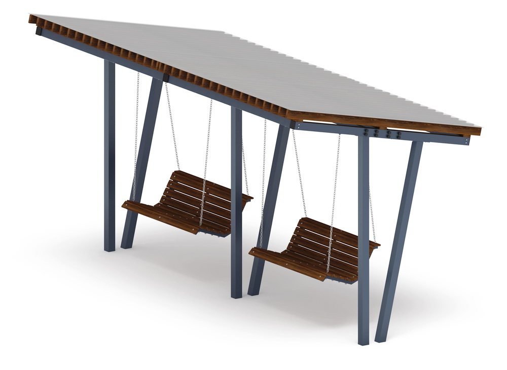 Пергола Тент с качелями (наклонная) МФ 78.03.02 /с поликарбонатом/