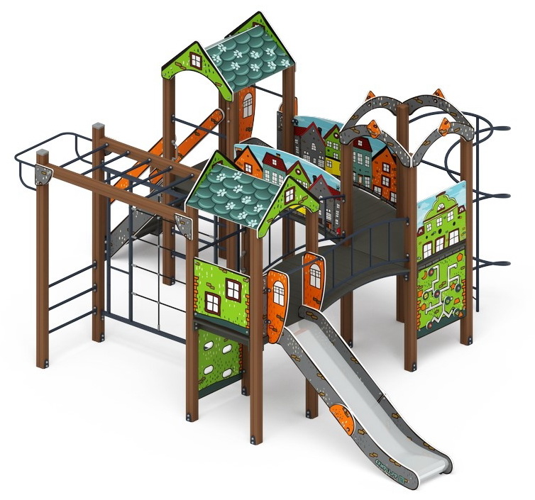 ГОРОДОК (Город) детский игровой комплекс ДИК 2.01.3.01-01 (H=1200)